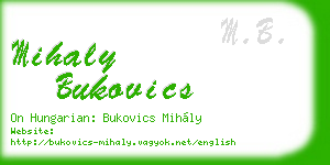 mihaly bukovics business card