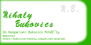 mihaly bukovics business card